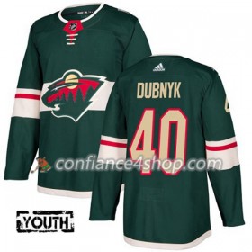 Adidas Maillot de Hockey Minnesota Wild Devan Dubnyk 40 2017-2018 Vert Authentic - Enfant